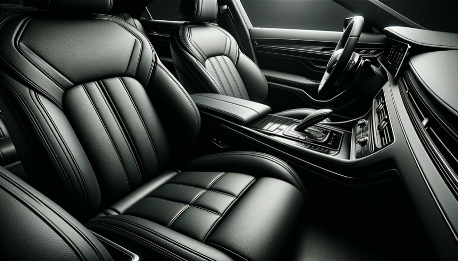 Pristine detailed black leather interior